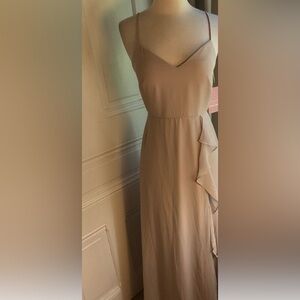 Birdy Grey Taupe Maxi Dress with Spaghetti Straps
